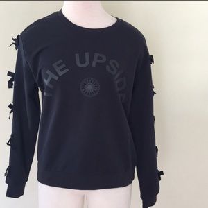 SoulCycle The Upside Navy Sweatshirt w Bow Detail